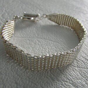 Silver Mesh Toggle Bracelet